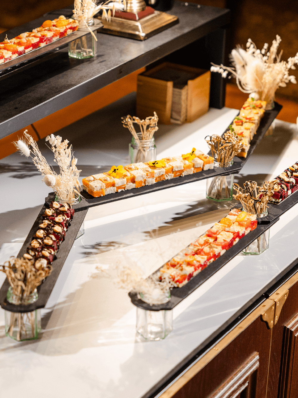 Pièces cocktail Effiloché de Poulet Curry Vert