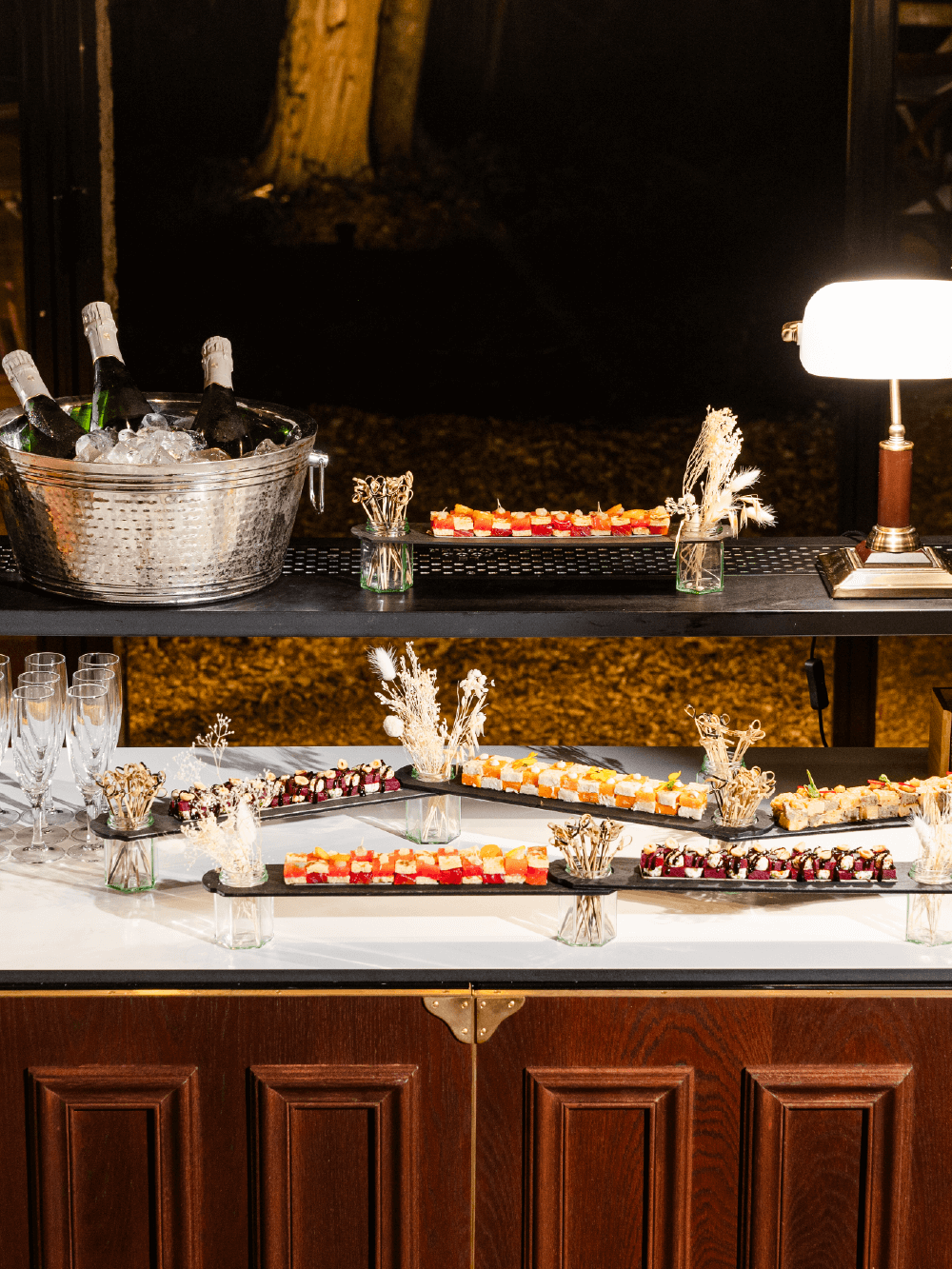 Pièces cocktail Effiloché de Poulet Curry Vert